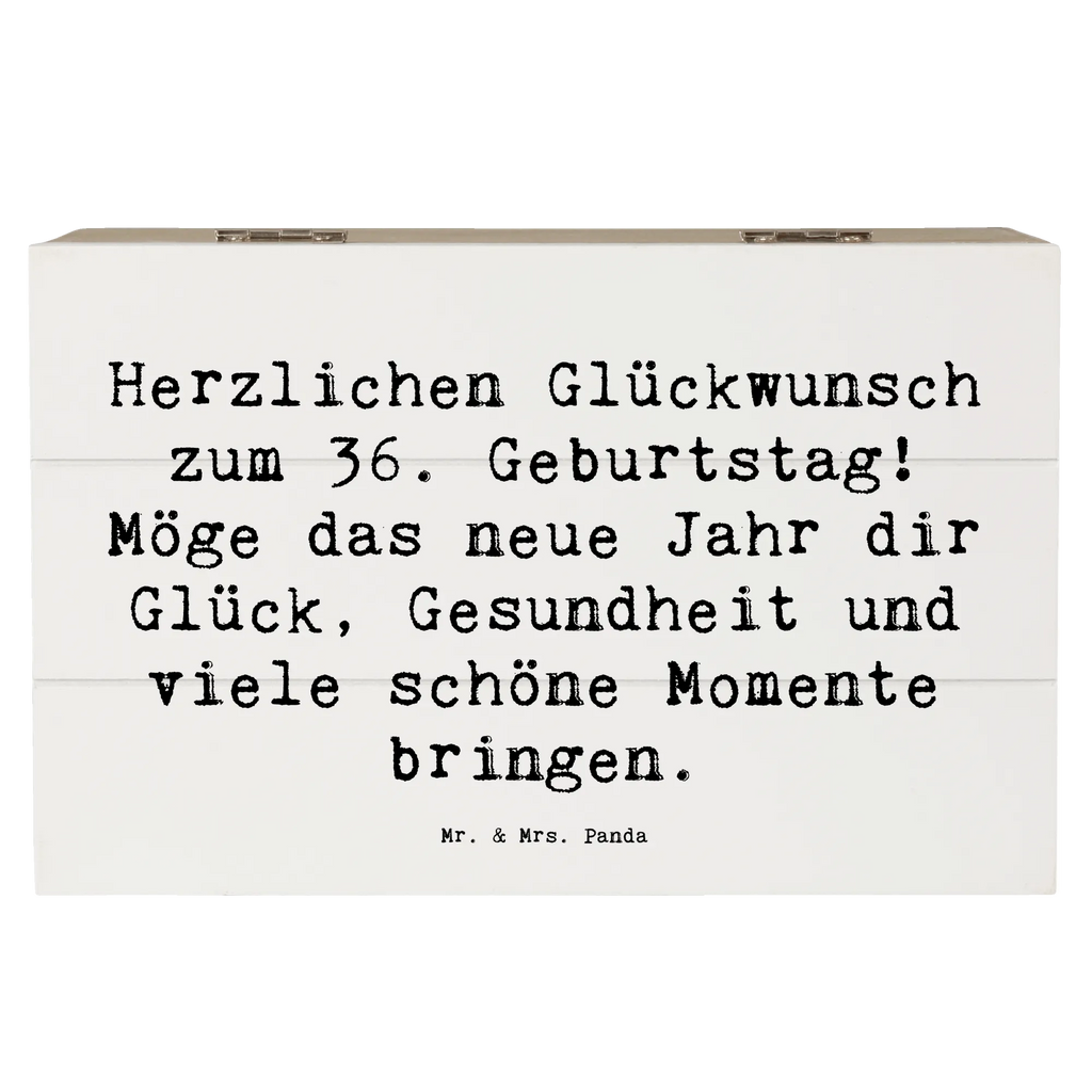Holzkiste Spruch 36. Geburtstag Glückwünsche Schatulle, Kiste, Truhe, Aufbewahrungsbox, Geschenkbox, Erinnerungsbox, Erinnerungskiste, XXL, Schatzkiste, Geschenkdose, Holzkiste, Dekokiste, Geburtstag, Geburtstagsgeschenk, Geschenk