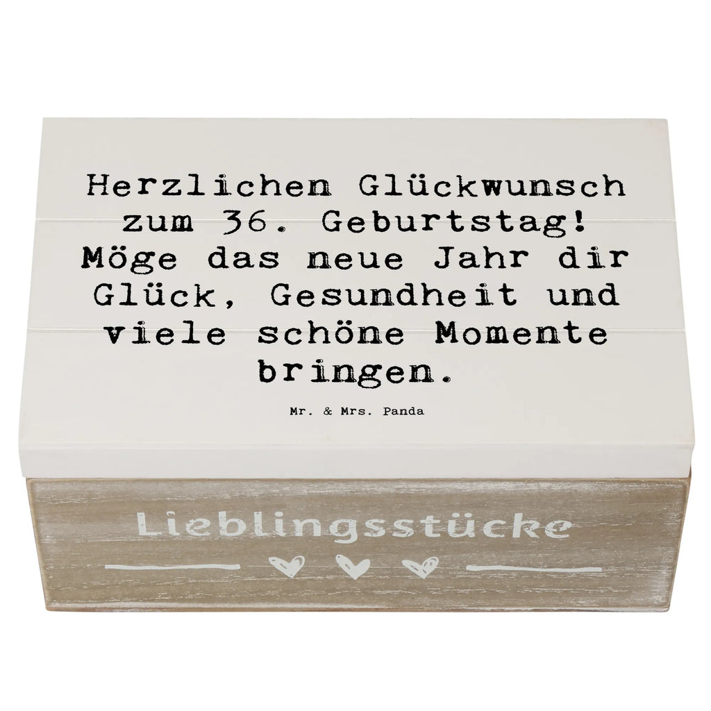 Holzkiste Spruch 36. Geburtstag Glückwünsche Schatulle, Kiste, Truhe, Aufbewahrungsbox, Geschenkbox, Erinnerungsbox, Erinnerungskiste, XXL, Schatzkiste, Geschenkdose, Holzkiste, Dekokiste, Geburtstag, Geburtstagsgeschenk, Geschenk
