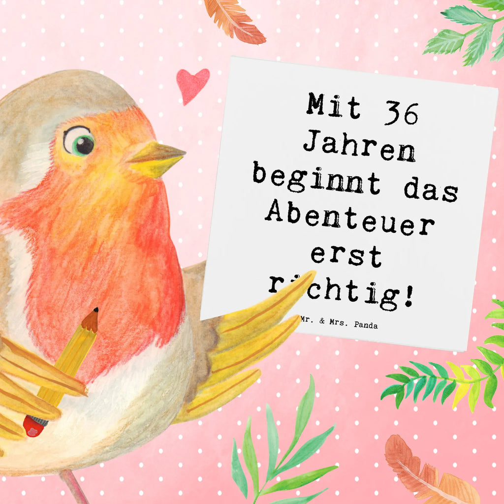 Deluxe Karte Spruch 36. Geburtstag Abenteuer Grußkarte, Klappkarte, Einladungskarte, Hochwertige Klappkarte, Geburtstagskarte, Hochwertige Grußkarte, Karte, Hochzeitskarte, Glückwunschkarte, Geburtstag, Geburtstagsgeschenk, Geschenk
