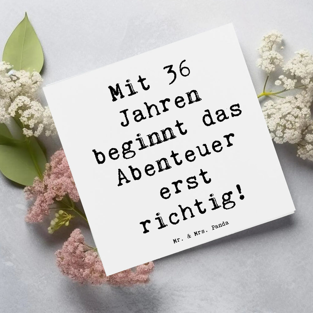 Deluxe Karte Spruch 36. Geburtstag Abenteuer Grußkarte, Klappkarte, Einladungskarte, Hochwertige Klappkarte, Geburtstagskarte, Hochwertige Grußkarte, Karte, Hochzeitskarte, Glückwunschkarte, Geburtstag, Geburtstagsgeschenk, Geschenk