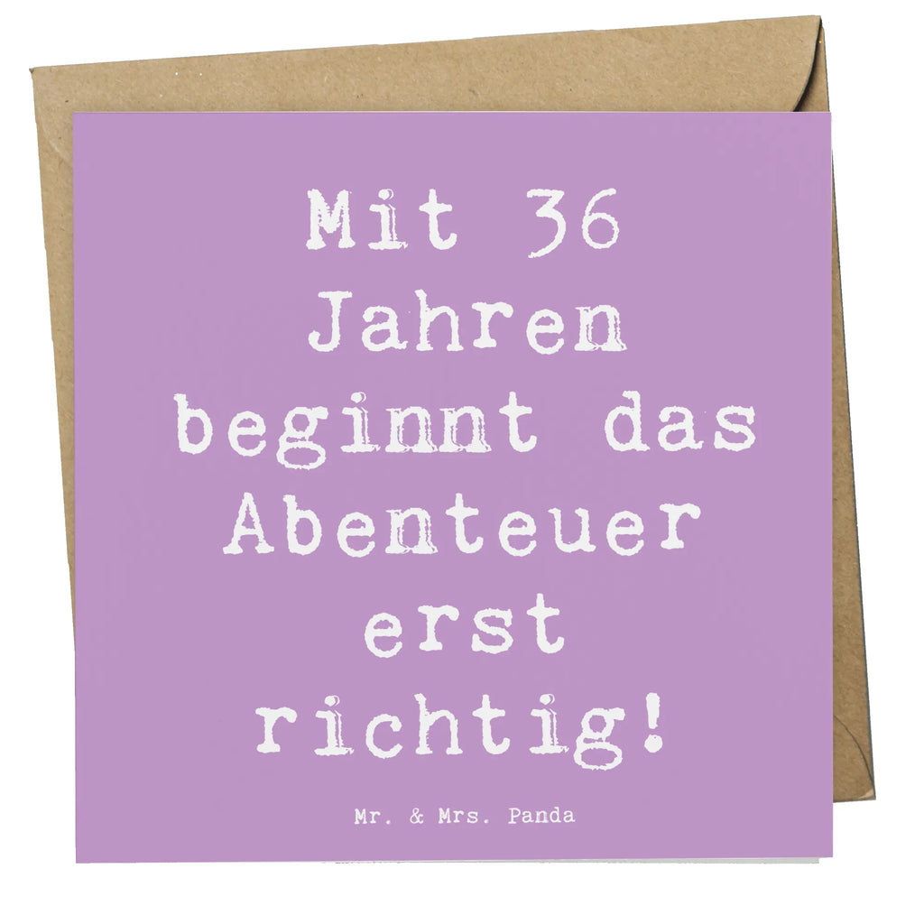Deluxe Karte Spruch 36. Geburtstag Abenteuer Grußkarte, Klappkarte, Einladungskarte, Hochwertige Klappkarte, Geburtstagskarte, Hochwertige Grußkarte, Karte, Hochzeitskarte, Glückwunschkarte, Geburtstag, Geburtstagsgeschenk, Geschenk