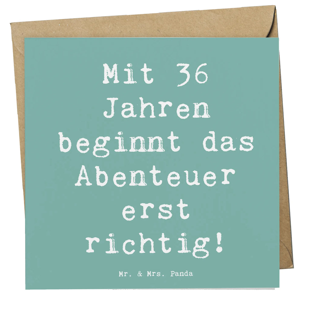 Deluxe Karte Spruch 36. Geburtstag Abenteuer Grußkarte, Klappkarte, Einladungskarte, Hochwertige Klappkarte, Geburtstagskarte, Hochwertige Grußkarte, Karte, Hochzeitskarte, Glückwunschkarte, Geburtstag, Geburtstagsgeschenk, Geschenk