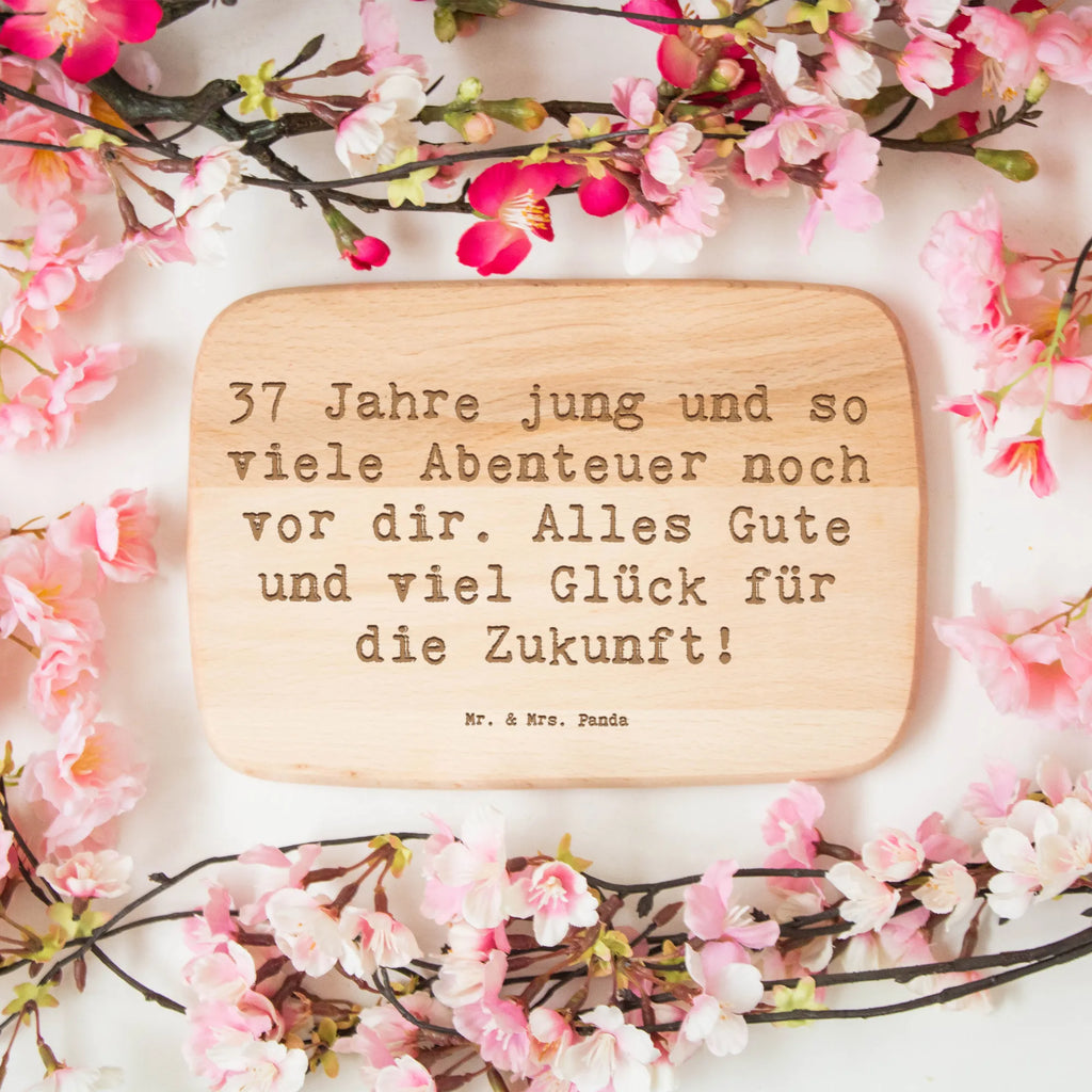 Śniadaniowa deska Przysłowie 37 Jahre jung und so viele Abenteuer noch vor dir. Alles Gute und viel Glück für die Zukunft! Urodziny, prezent urodzinowy, prezent