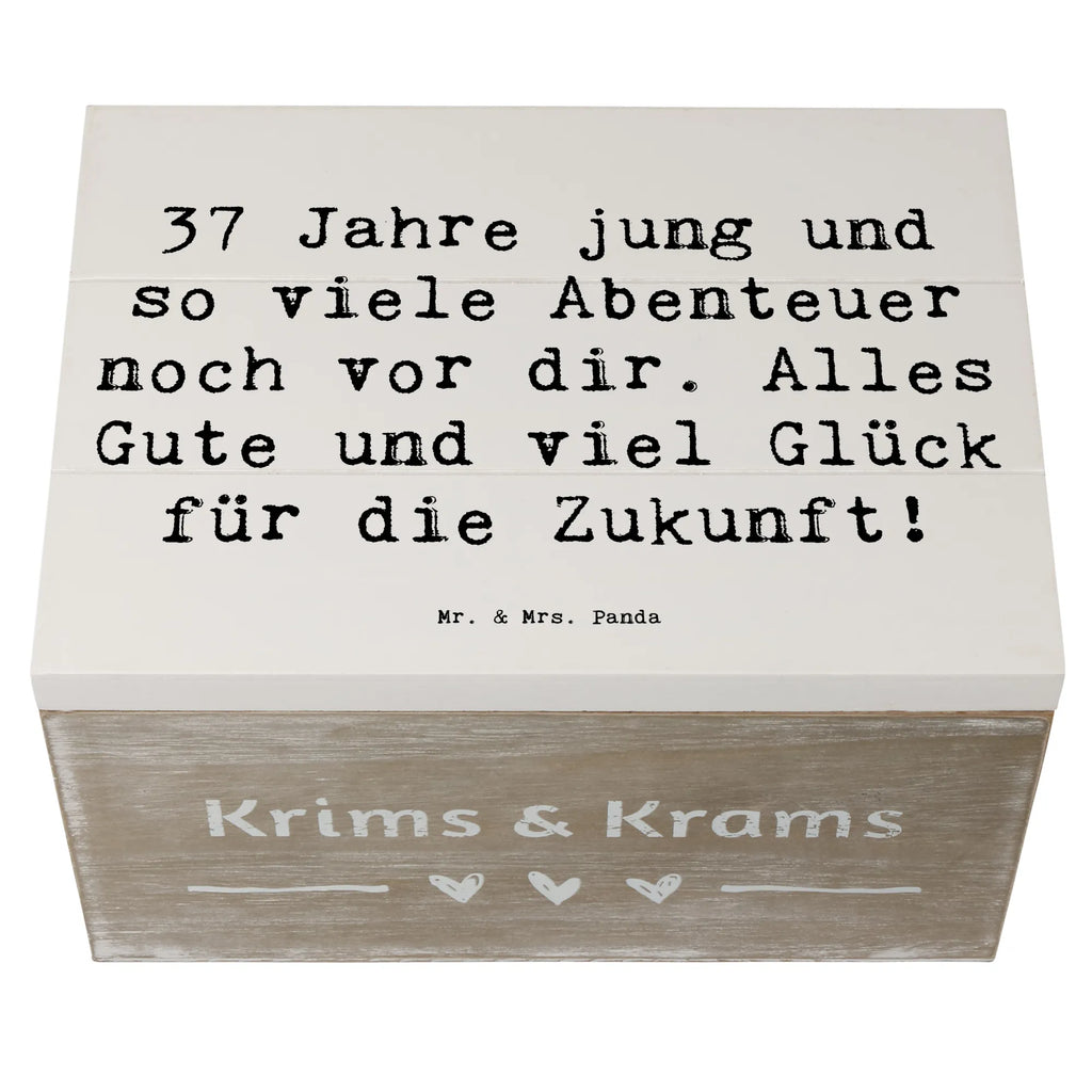 Holzkiste Spruch 37. Geburtstag Abenteuer Dekokiste, Erinnerungsbox, Geschenkdose, Truhe, Schatulle, XXL, Kiste, Schatzkiste, Holzkiste, Erinnerungskiste, Aufbewahrungsbox, Geschenkbox, Geburtstag, Geburtstagsgeschenk, Geschenk