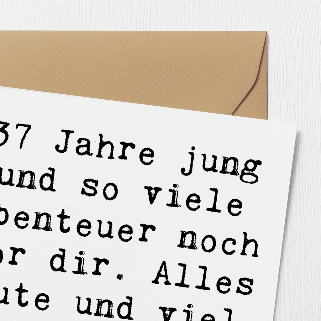 Deluxe Karte Spruch 37. Geburtstag Abenteuer Geburtstagskarte, Hochzeitskarte, Karte, Klappkarte, Einladungskarte, Hochwertige Grußkarte, Glückwunschkarte, Hochwertige Klappkarte, Grußkarte, Geburtstag, Geburtstagsgeschenk, Geschenk