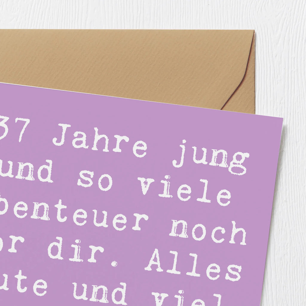 Deluxe Karte Spruch 37. Geburtstag Abenteuer Geburtstagskarte, Hochzeitskarte, Karte, Klappkarte, Einladungskarte, Hochwertige Grußkarte, Glückwunschkarte, Hochwertige Klappkarte, Grußkarte, Geburtstag, Geburtstagsgeschenk, Geschenk