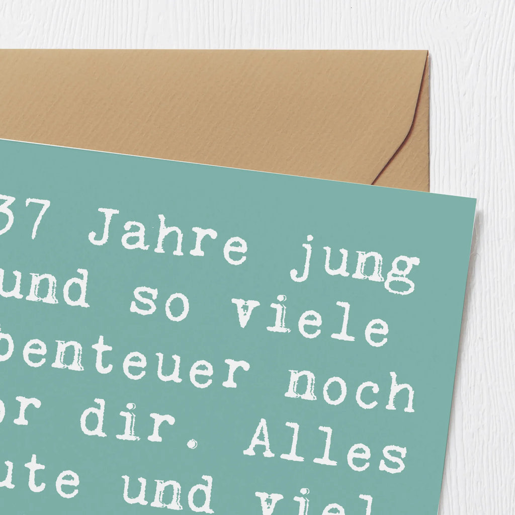 Deluxe Karte Spruch 37. Geburtstag Abenteuer Geburtstagskarte, Hochzeitskarte, Karte, Klappkarte, Einladungskarte, Hochwertige Grußkarte, Glückwunschkarte, Hochwertige Klappkarte, Grußkarte, Geburtstag, Geburtstagsgeschenk, Geschenk