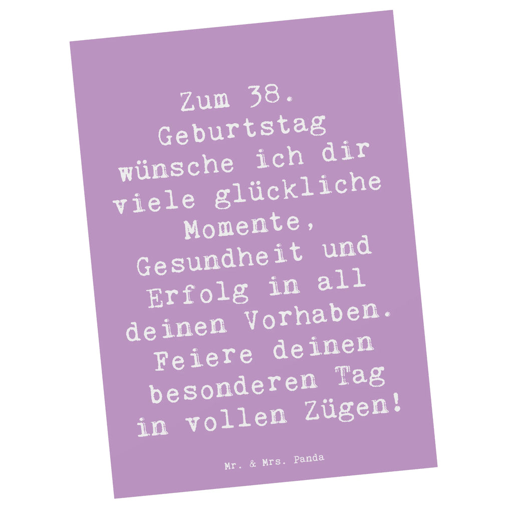 Postkarte Spruch 38. Geburtstag Glück Karte, Einladungskarten Geburtstag, Postkarte, Ansichtskarten, Geschenkkarte, Ansichtskarte, Geburtstagskarte, Einladung Geburtstag, Einladung, Grußkarte, Dankeskarte, Einladungskarte, Geburtstag, Geburtstagsgeschenk, Geschenk