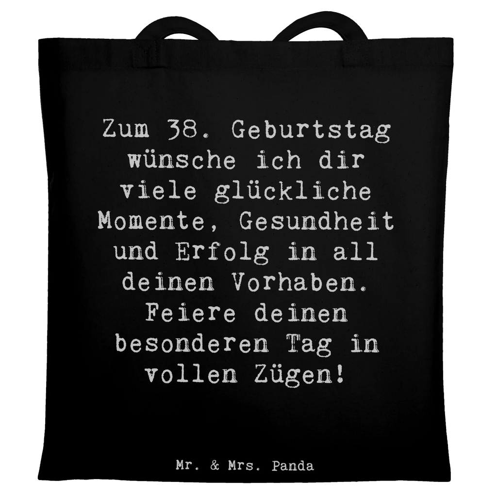 Tragetasche Spruch 38. Geburtstag Glück Beuteltasche, Beutel, Einkaufstasche, Jutebeutel, Stoffbeutel, Tasche, Shopper, Umhängetasche, Strandtasche, Schultertasche, Stofftasche, Tragetasche, Badetasche, Jutetasche, Einkaufstüte, Laptoptasche, Geburtstag, Geburtstagsgeschenk, Geschenk