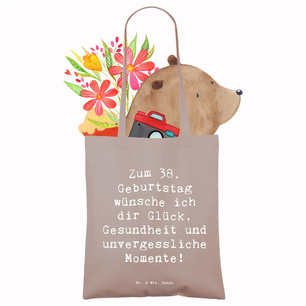 Tote bag Saying Zum 38. Geburtstag wünsche ich dir Glück, Gesundheit und unvergessliche Momente! Beuteltasche, Beutel, Einkaufstasche, Jutebeutel, Stoffbeutel, Tasche, Shopper, Umhängetasche, Strandtasche, Schultertasche, Stofftasche, Tragetasche, Badetasche, Jutetasche, Einkaufstüte, Laptoptasche, Geburtstag, Geburtstagsgeschenk, Geschenk