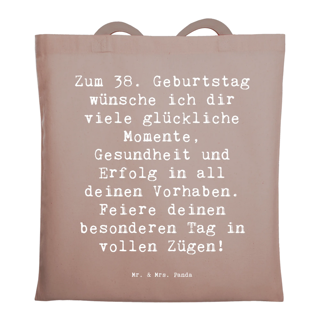 Tragetasche Spruch 38. Geburtstag Glück Beuteltasche, Beutel, Einkaufstasche, Jutebeutel, Stoffbeutel, Tasche, Shopper, Umhängetasche, Strandtasche, Schultertasche, Stofftasche, Tragetasche, Badetasche, Jutetasche, Einkaufstüte, Laptoptasche, Geburtstag, Geburtstagsgeschenk, Geschenk