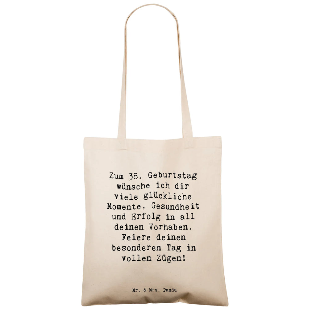 Tragetasche Spruch 38. Geburtstag Glück Beuteltasche, Beutel, Einkaufstasche, Jutebeutel, Stoffbeutel, Tasche, Shopper, Umhängetasche, Strandtasche, Schultertasche, Stofftasche, Tragetasche, Badetasche, Jutetasche, Einkaufstüte, Laptoptasche, Geburtstag, Geburtstagsgeschenk, Geschenk