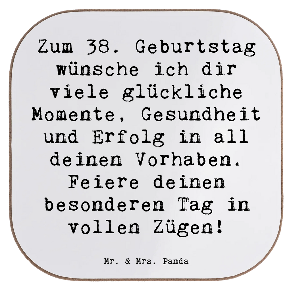 Square coaster Saying Zum 38. Geburtstag wünsche ich dir viele glückliche Momente, Gesundheit und Erfolg in all deinen Vorhaben. Feiere deinen besonderen Tag in vollen Zügen! Tassen Untersetzer, Untersetzer für Gläser, Untersetzer Holz, Korkuntersetzer, Glasuntersetzer, Untersetzer, Holzuntersetzer, Getränkeuntersetzer, Bierdeckel, Untersetzer aus Holz, Untersetzer Design, Untersetzer Gläser, Geburtstag, Geburtstagsgeschenk, Geschenk