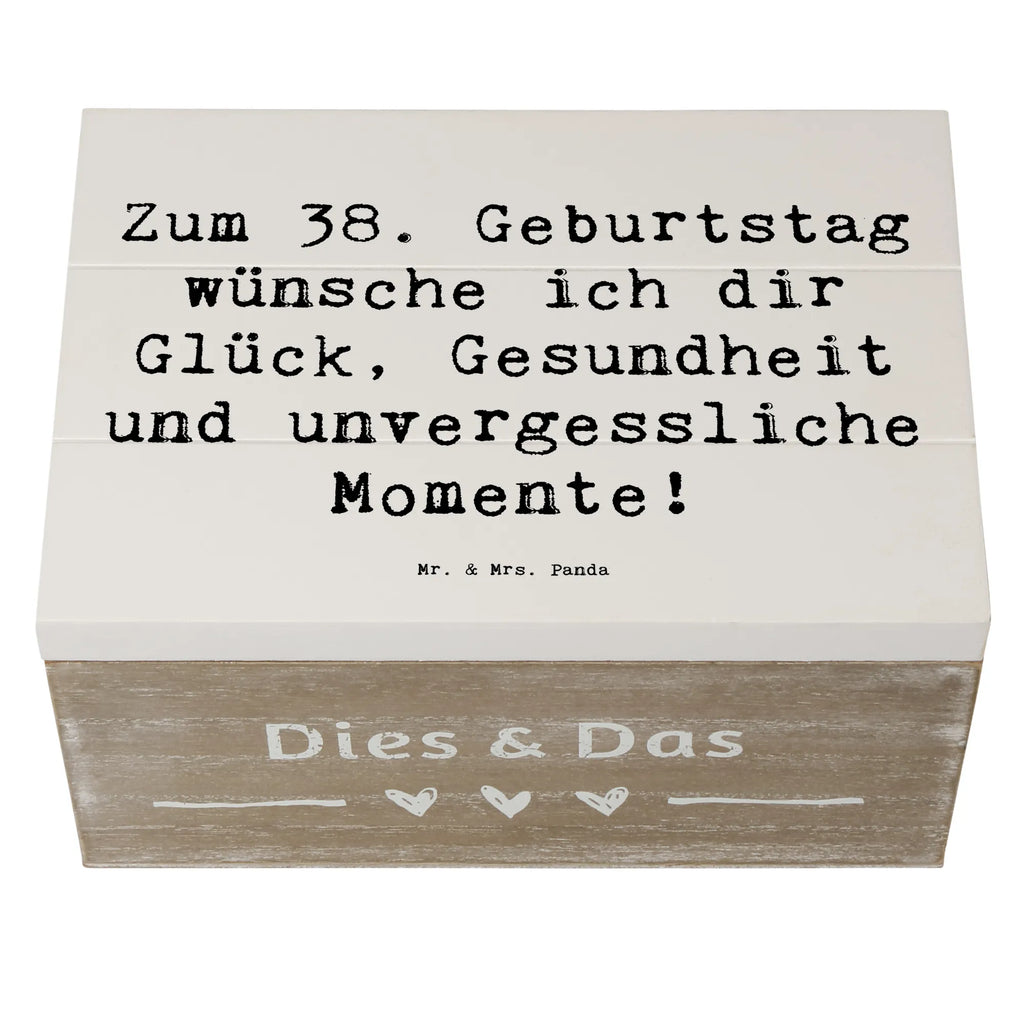 Holzkiste Spruch 38. Geburtstag Dekokiste, Schatzkiste, Erinnerungskiste, Geschenkdose, Truhe, Schatulle, Holzkiste, Geschenkbox, Erinnerungsbox, XXL, Aufbewahrungsbox, Kiste, Geburtstag, Geburtstagsgeschenk, Geschenk