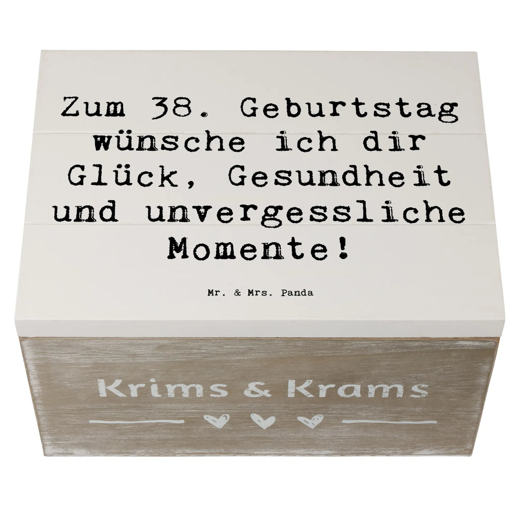 Holzkiste Spruch 38. Geburtstag Dekokiste, Schatzkiste, Erinnerungskiste, Geschenkdose, Truhe, Schatulle, Holzkiste, Geschenkbox, Erinnerungsbox, XXL, Aufbewahrungsbox, Kiste, Geburtstag, Geburtstagsgeschenk, Geschenk