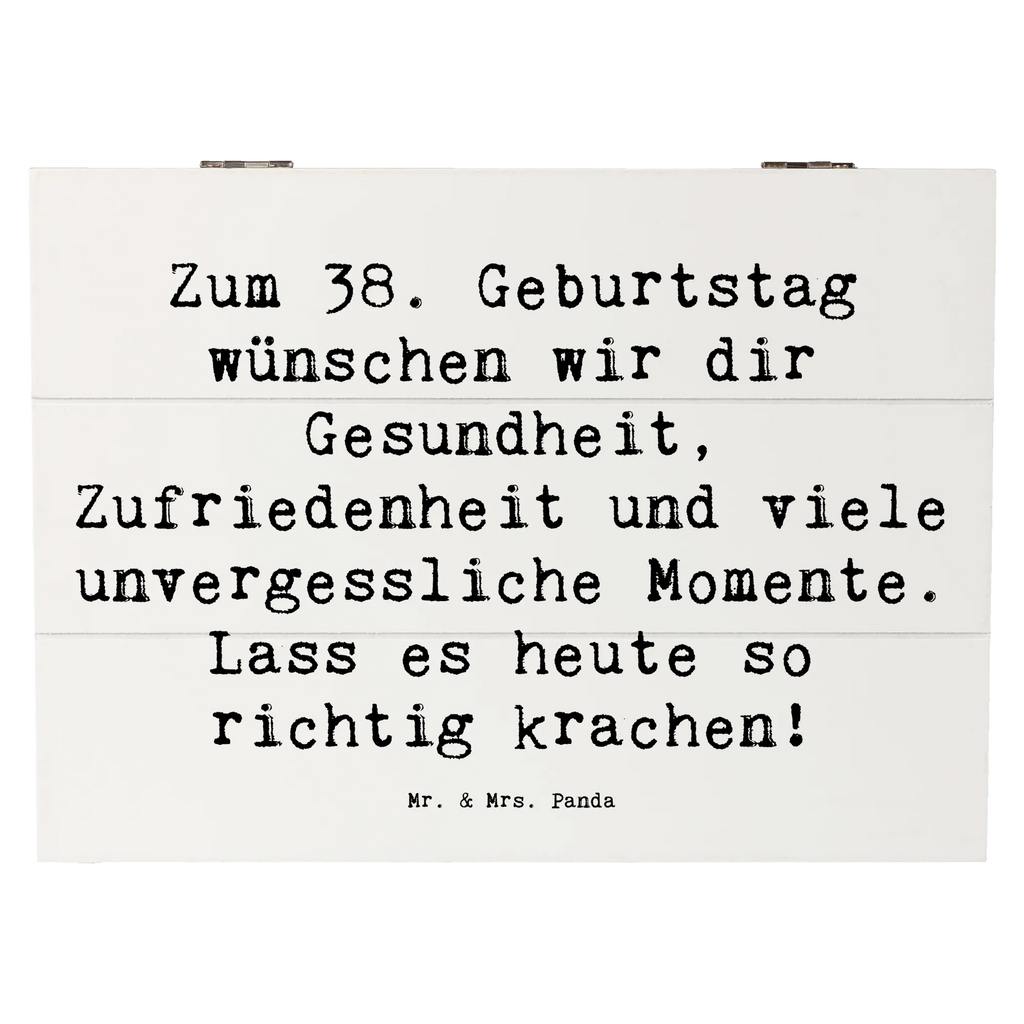 Wooden chest Saying Zum 38. Geburtstag wünschen wir dir Gesundheit, Zufriedenheit und viele unvergessliche Momente. Lass es heute so richtig krachen! Dekokiste, Erinnerungskiste, Holzkiste, Schatzkiste, Truhe, Geschenkbox, Erinnerungsbox, XXL, Geschenkdose, Aufbewahrungsbox, Schatulle, Kiste, Geburtstag, Geburtstagsgeschenk, Geschenk