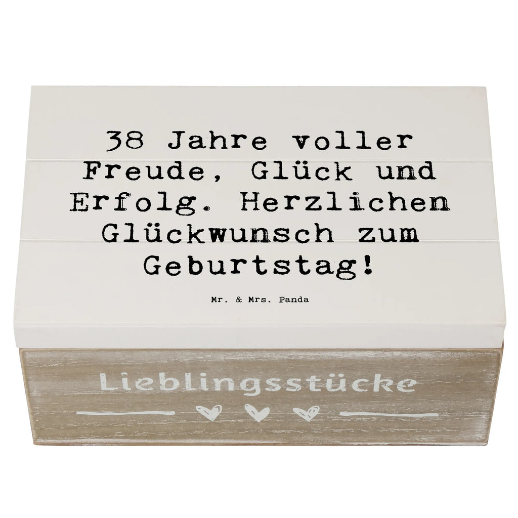 Holzkiste Spruch 38. Geburtstag Freude Aufbewahrungsbox, Schatulle, Erinnerungskiste, Geschenkdose, Truhe, XXL, Dekokiste, Erinnerungsbox, Geschenkbox, Kiste, Schatzkiste, Holzkiste, Geburtstag, Geburtstagsgeschenk, Geschenk