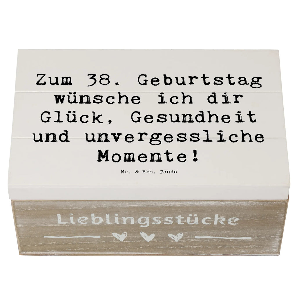 Holzkiste Spruch 38. Geburtstag Dekokiste, Schatzkiste, Erinnerungskiste, Geschenkdose, Truhe, Schatulle, Holzkiste, Geschenkbox, Erinnerungsbox, XXL, Aufbewahrungsbox, Kiste, Geburtstag, Geburtstagsgeschenk, Geschenk