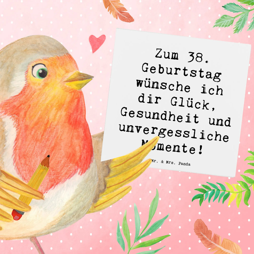 Deluxe Card Saying Zum 38. Geburtstag wünsche ich dir Glück, Gesundheit und unvergessliche Momente! Klappkarte, Glückwunschkarte, Hochwertige Grußkarte, Geburtstagskarte, Hochzeitskarte, Hochwertige Klappkarte, Grußkarte, Karte, Einladungskarte, Geburtstag, Geburtstagsgeschenk, Geschenk