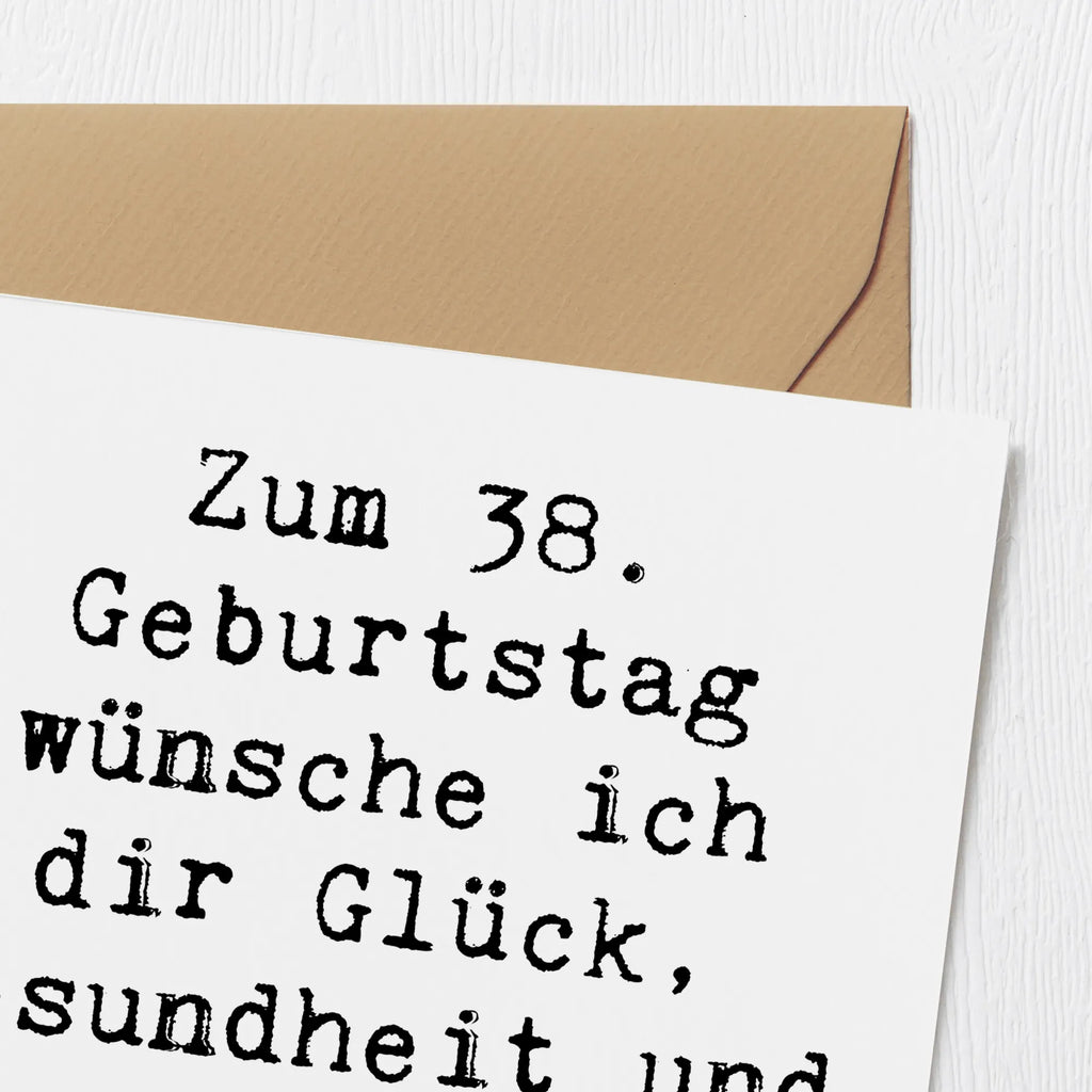 Deluxe Card Saying Zum 38. Geburtstag wünsche ich dir Glück, Gesundheit und unvergessliche Momente! Klappkarte, Glückwunschkarte, Hochwertige Grußkarte, Geburtstagskarte, Hochzeitskarte, Hochwertige Klappkarte, Grußkarte, Karte, Einladungskarte, Geburtstag, Geburtstagsgeschenk, Geschenk
