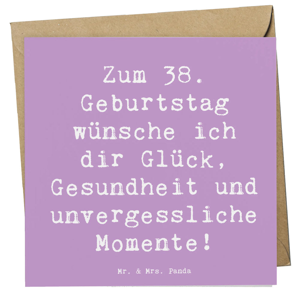 Deluxe Card Saying Zum 38. Geburtstag wünsche ich dir Glück, Gesundheit und unvergessliche Momente! Klappkarte, Glückwunschkarte, Hochwertige Grußkarte, Geburtstagskarte, Hochzeitskarte, Hochwertige Klappkarte, Grußkarte, Karte, Einladungskarte, Geburtstag, Geburtstagsgeschenk, Geschenk