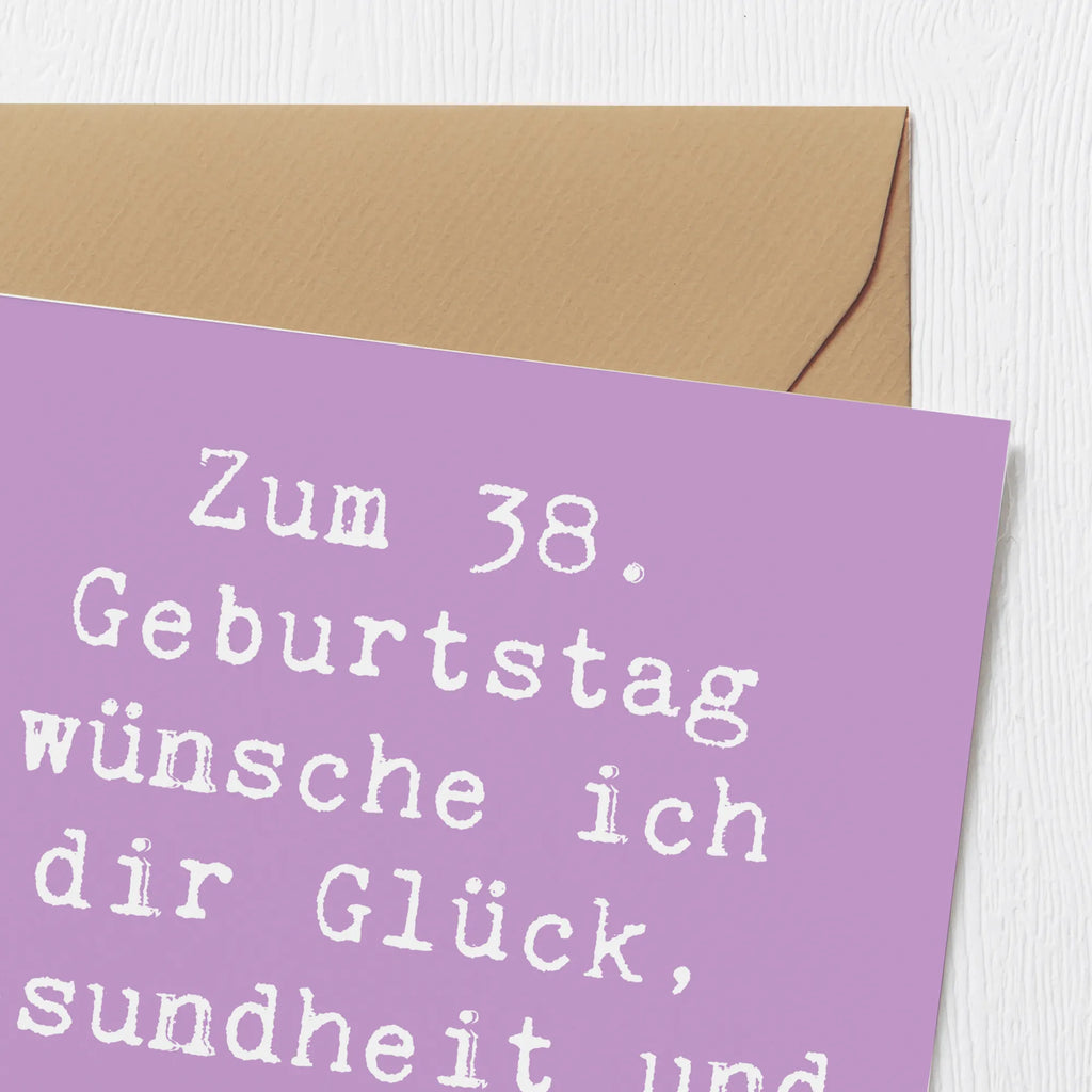 Deluxe Card Saying Zum 38. Geburtstag wünsche ich dir Glück, Gesundheit und unvergessliche Momente! Klappkarte, Glückwunschkarte, Hochwertige Grußkarte, Geburtstagskarte, Hochzeitskarte, Hochwertige Klappkarte, Grußkarte, Karte, Einladungskarte, Geburtstag, Geburtstagsgeschenk, Geschenk