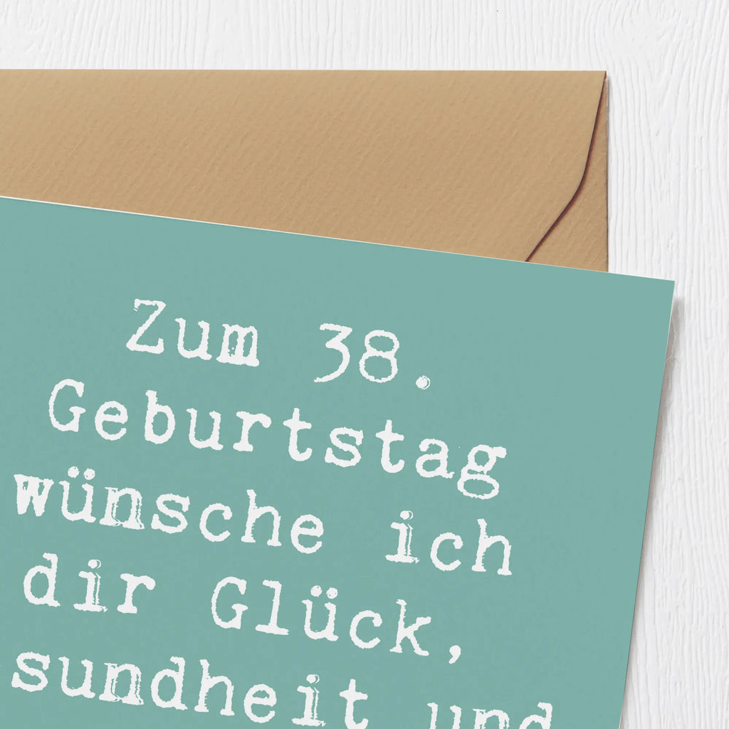 Deluxe Card Saying Zum 38. Geburtstag wünsche ich dir Glück, Gesundheit und unvergessliche Momente! Klappkarte, Glückwunschkarte, Hochwertige Grußkarte, Geburtstagskarte, Hochzeitskarte, Hochwertige Klappkarte, Grußkarte, Karte, Einladungskarte, Geburtstag, Geburtstagsgeschenk, Geschenk