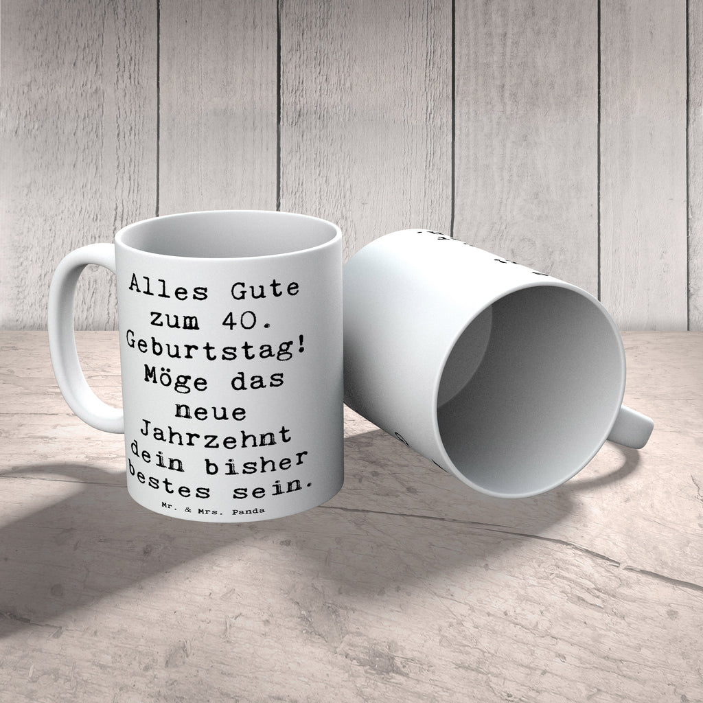 Tasse Spruch 40. Geburtstag Alles Gute Tasse, Kaffeetasse, Bürotasse, Porzellantasse, Geschenktasse, Tasse mit Motiven, Teetasse, Keramiktasse, Tasse mit Zitaten, Geburtstag, Geburtstagsgeschenk, Geschenk
