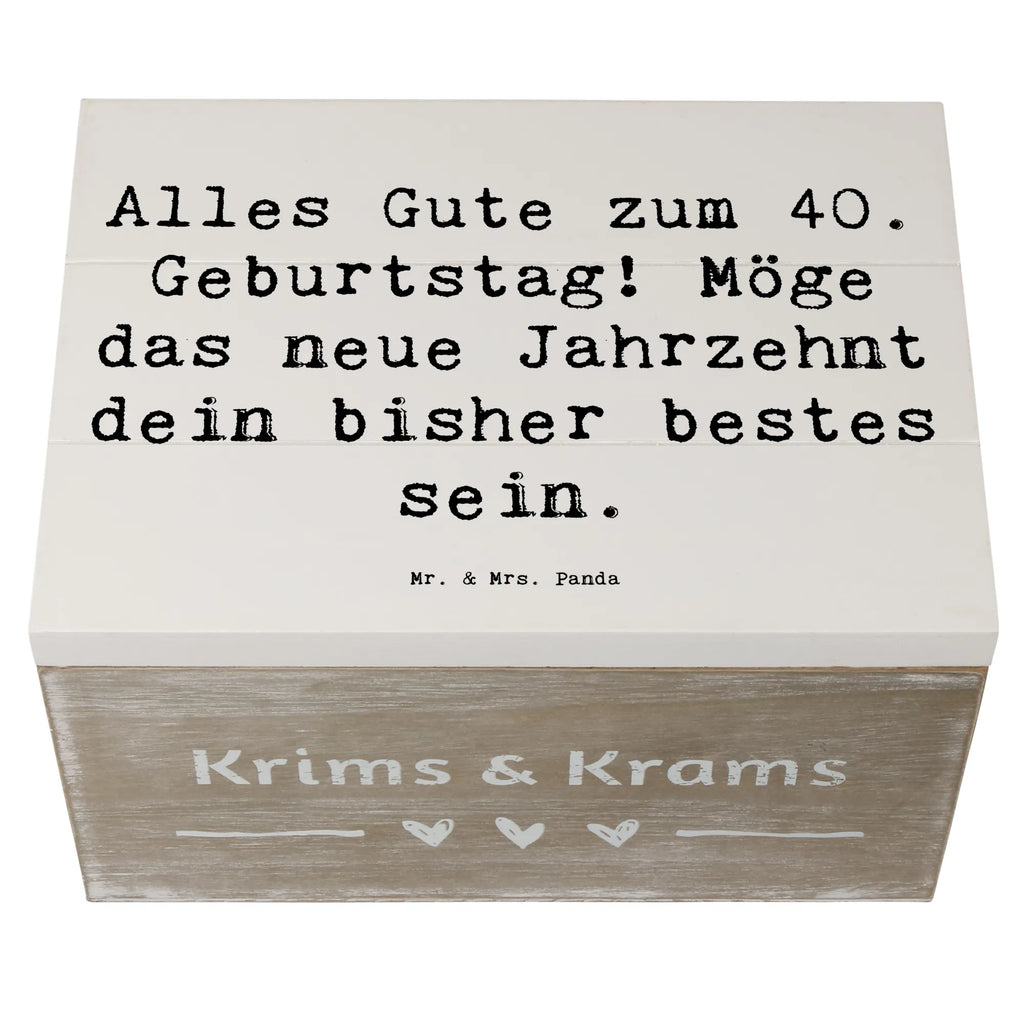 Holzkiste Spruch 40. Geburtstag Alles Gute Schatzkiste, Erinnerungsbox, Geschenkbox, Dekokiste, Holzkiste, Schatulle, Truhe, Geschenkdose, Aufbewahrungsbox, Kiste, Erinnerungskiste, XXL, Geburtstag, Geburtstagsgeschenk, Geschenk