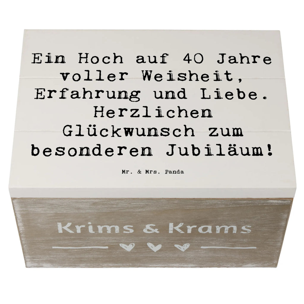 Holzkiste Spruch 40. Geburtstag Weisheit XXL, Erinnerungsbox, Schatulle, Erinnerungskiste, Aufbewahrungsbox, Geschenkdose, Schatzkiste, Kiste, Truhe, Dekokiste, Geschenkbox, Holzkiste, Geburtstag, Geburtstagsgeschenk, Geschenk