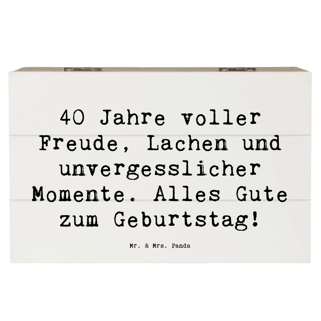 Holzkiste Spruch 40. Geburtstag Freude Schatzkiste, Truhe, Kiste, Aufbewahrungsbox, Geschenkbox, Schatulle, Geschenkdose, Dekokiste, Erinnerungsbox, Erinnerungskiste, Holzkiste, XXL, Geburtstag, Geburtstagsgeschenk, Geschenk