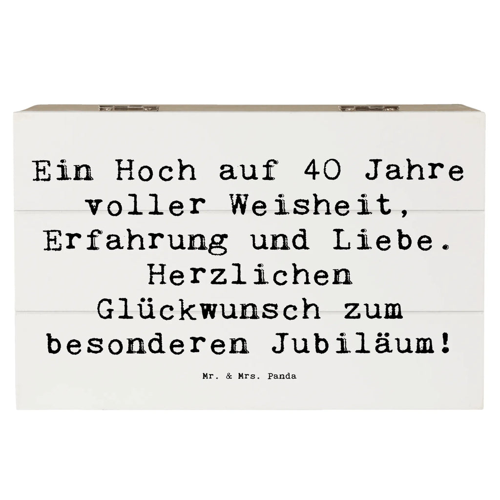 Holzkiste Spruch 40. Geburtstag Weisheit XXL, Erinnerungsbox, Schatulle, Erinnerungskiste, Aufbewahrungsbox, Geschenkdose, Schatzkiste, Kiste, Truhe, Dekokiste, Geschenkbox, Holzkiste, Geburtstag, Geburtstagsgeschenk, Geschenk
