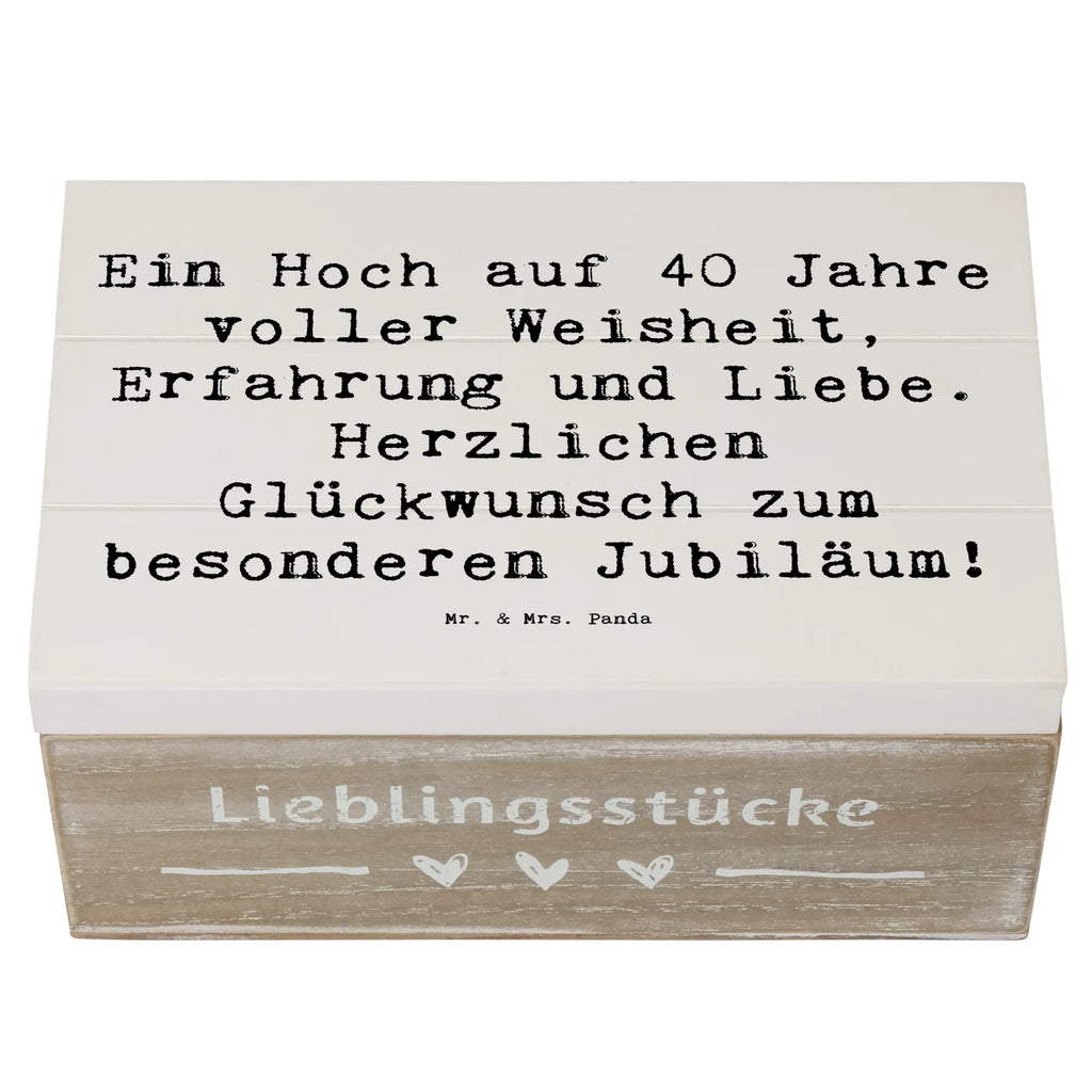 Holzkiste Spruch 40. Geburtstag Weisheit XXL, Erinnerungsbox, Schatulle, Erinnerungskiste, Aufbewahrungsbox, Geschenkdose, Schatzkiste, Kiste, Truhe, Dekokiste, Geschenkbox, Holzkiste, Geburtstag, Geburtstagsgeschenk, Geschenk