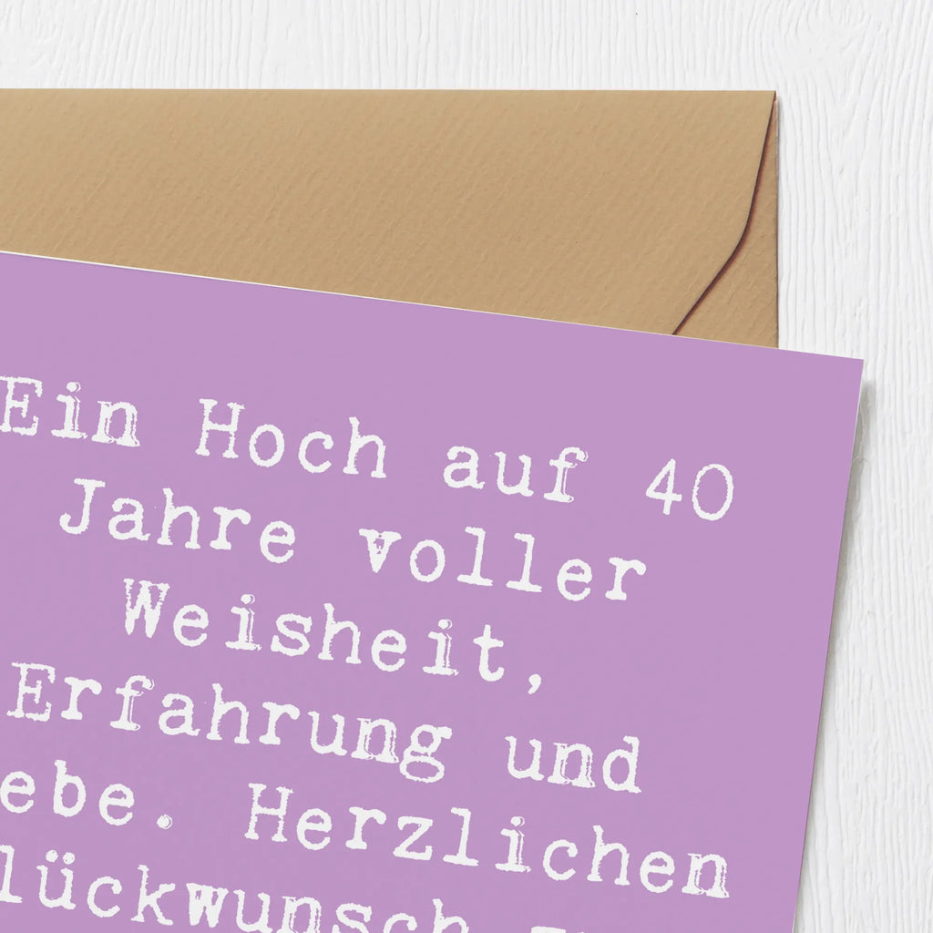 Deluxe Card Saying Ein Hoch auf 40 Jahre voller Weisheit, Erfahrung und Liebe. Herzlichen Glückwunsch zum besonderen Jubiläum! Karte, Grußkarte, Einladungskarte, Glückwunschkarte, Hochzeitskarte, Geburtstagskarte, Hochwertige Grußkarte, Hochwertige Klappkarte, Klappkarte, Geburtstag, Geburtstagsgeschenk, Geschenk