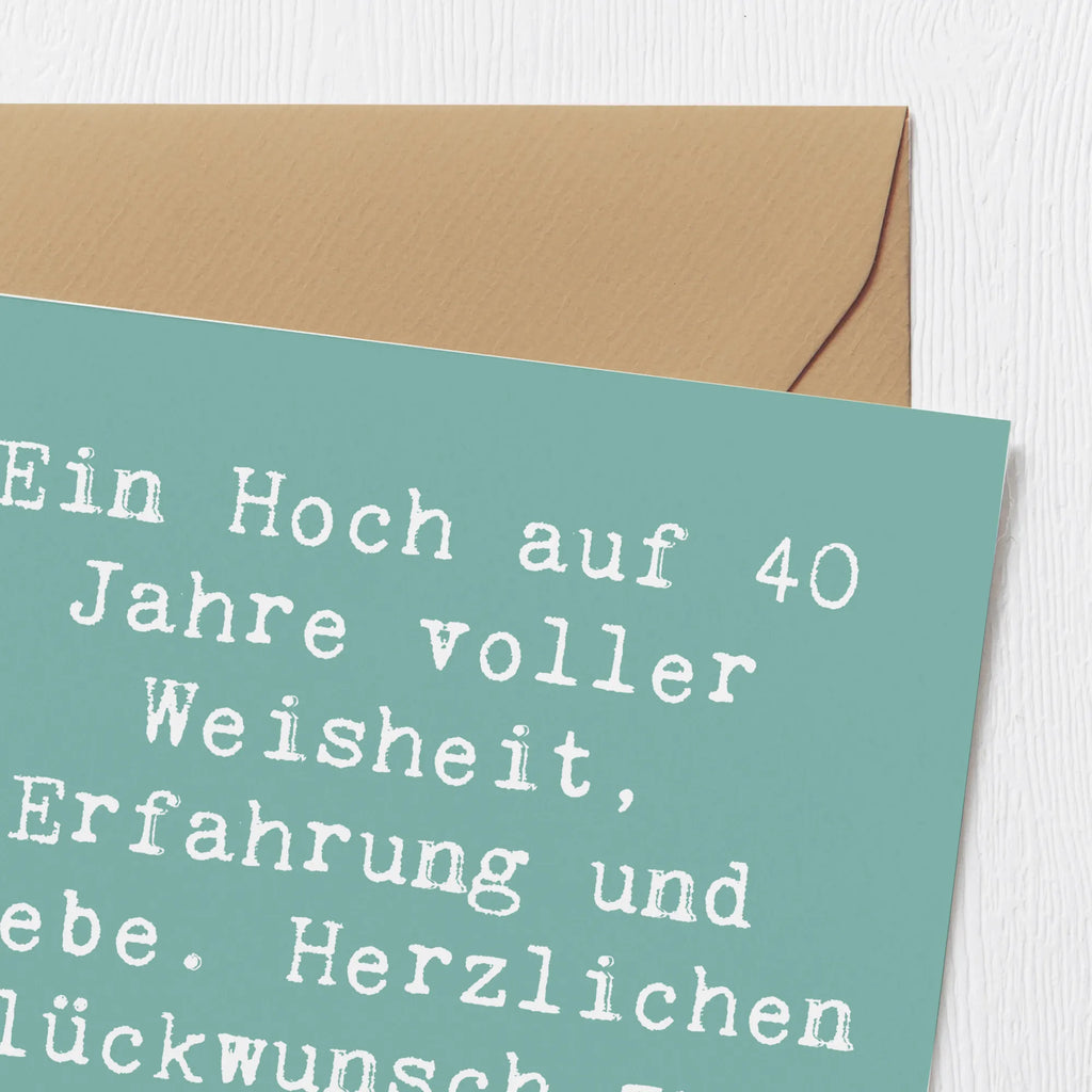 Deluxe Card Saying Ein Hoch auf 40 Jahre voller Weisheit, Erfahrung und Liebe. Herzlichen Glückwunsch zum besonderen Jubiläum! Karte, Grußkarte, Einladungskarte, Glückwunschkarte, Hochzeitskarte, Geburtstagskarte, Hochwertige Grußkarte, Hochwertige Klappkarte, Klappkarte, Geburtstag, Geburtstagsgeschenk, Geschenk