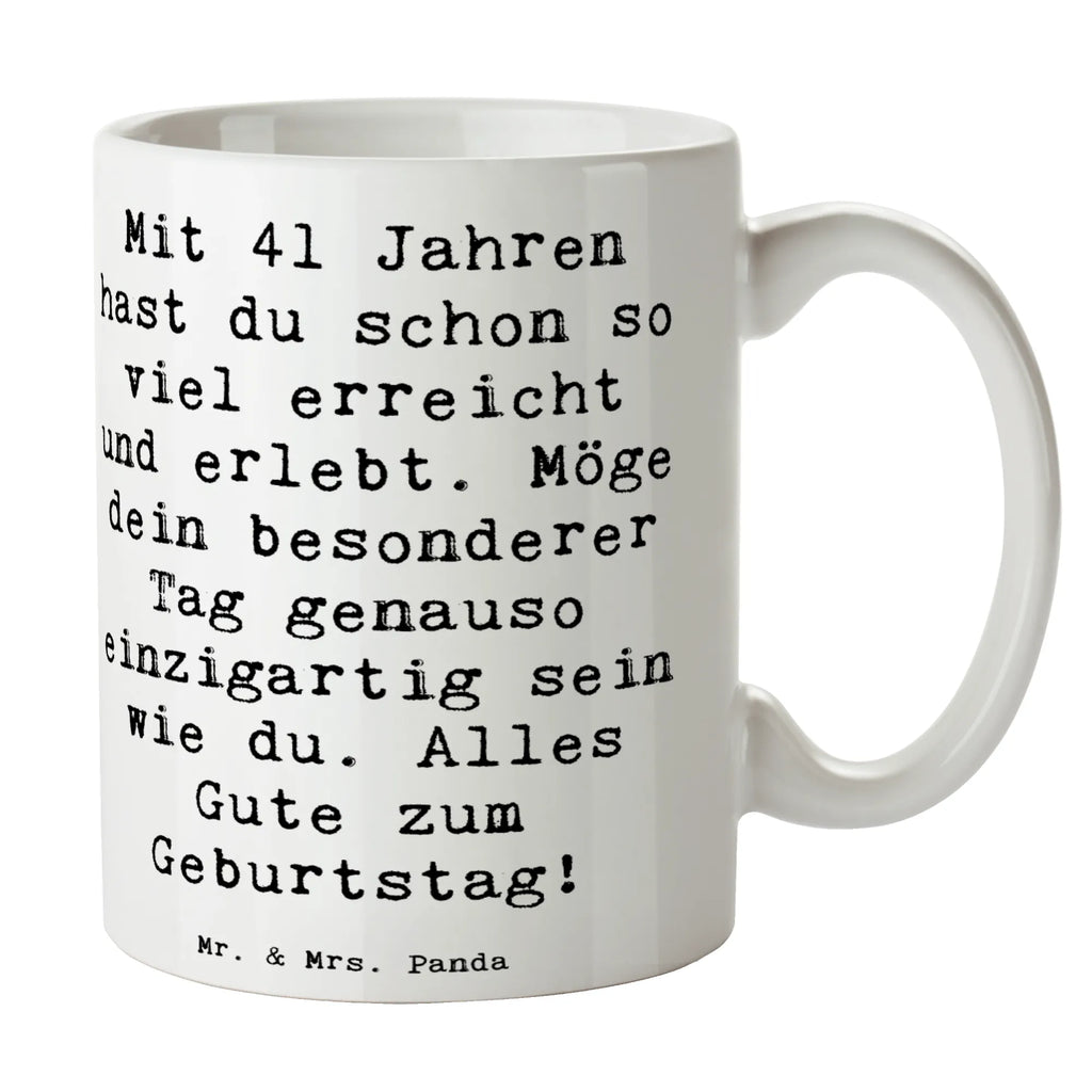 Tasse Spruch 41. Geburtstag Teetasse, Porzellantasse, Kaffeetasse, Bürotasse, Geschenktasse, Tasse, Tasse mit Motiven, Tasse mit Zitaten, Keramiktasse, Geburtstag, Geburtstagsgeschenk, Geschenk