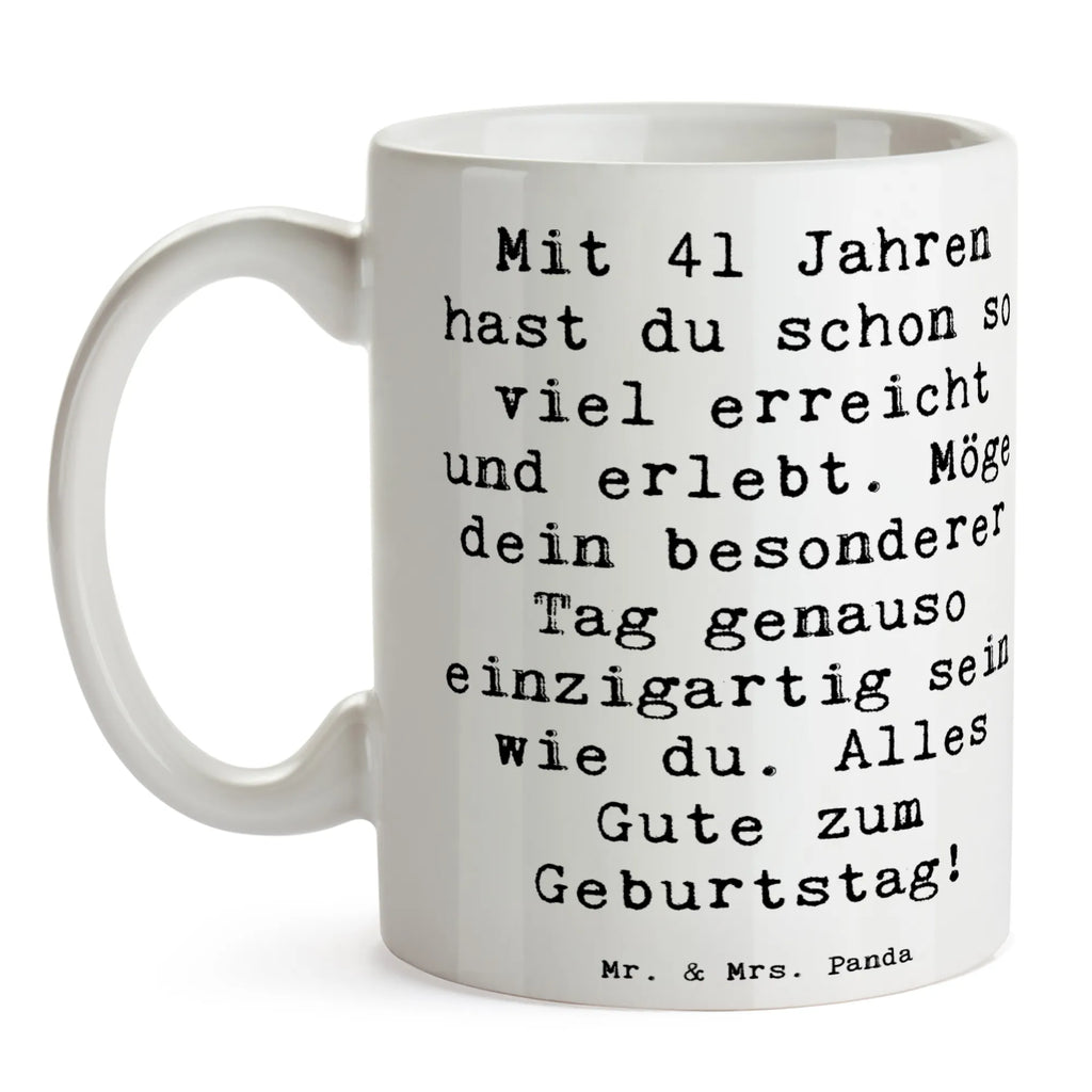 Tasse Spruch 41. Geburtstag Teetasse, Porzellantasse, Kaffeetasse, Bürotasse, Geschenktasse, Tasse, Tasse mit Motiven, Tasse mit Zitaten, Keramiktasse, Geburtstag, Geburtstagsgeschenk, Geschenk