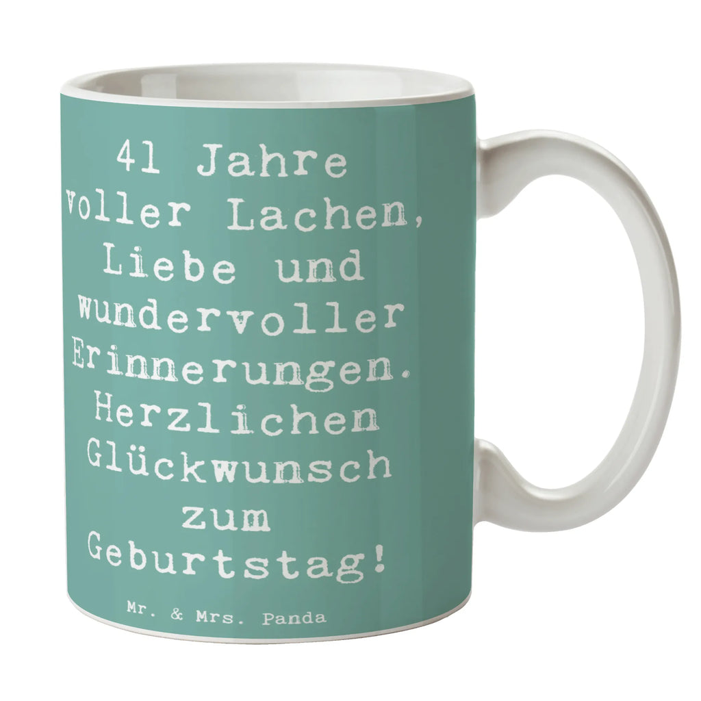 Tasse Spruch 41. Geburtstag Freude Tasse mit Zitaten, Tasse, Kaffeetasse, Bürotasse, Teetasse, Keramiktasse, Geschenktasse, Tasse mit Motiven, Porzellantasse, Geburtstag, Geburtstagsgeschenk, Geschenk