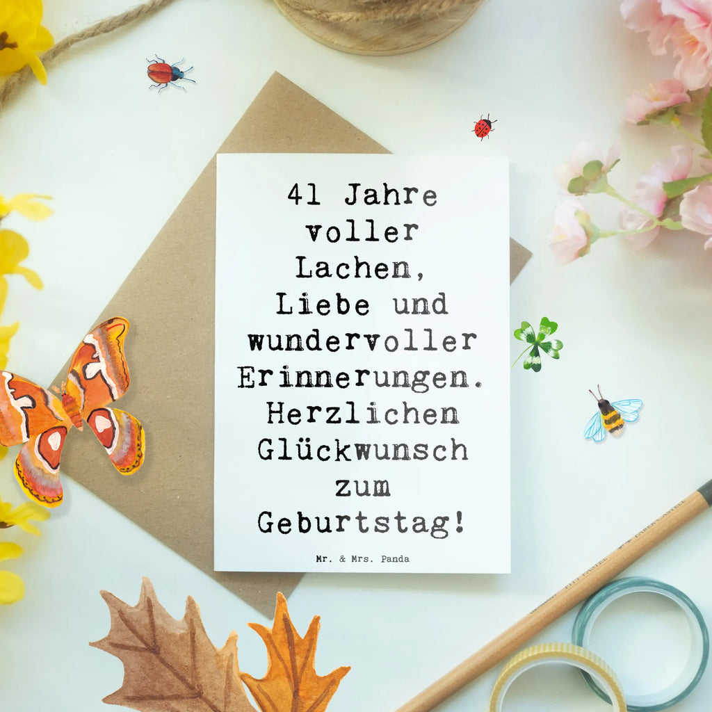 Grußkarte Spruch 41. Geburtstag Freude Karte, Klappkarte, Hochzeitskarte, Glückwunschkarte, Grußkarte, Einladungskarte, Geburtstagskarte, Ansichtskarten, Geburtstag, Geburtstagsgeschenk, Geschenk