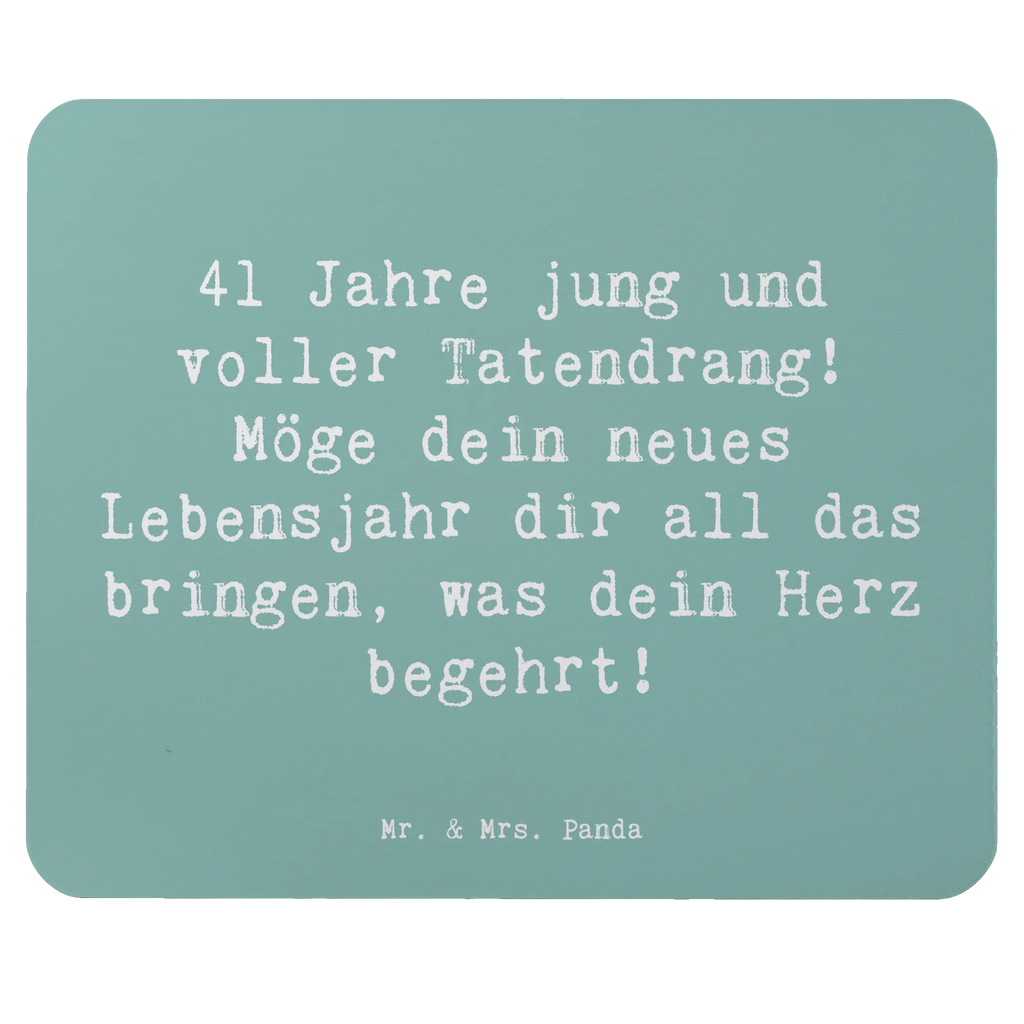 Mouse mat Saying 41 Jahre jung und voller Tatendrang! Möge dein neues Lebensjahr dir all das bringen, was dein Herz begehrt! Mauspad, Designer Mauspad, PC Zubehör, Computer zubehör, Büroausstattung, Mausunterlage, Einzigartiges Mauspad, Arbeitszimmer, Mauspad Büro, Mousepad, Geburtstag, Geburtstagsgeschenk, Geschenk