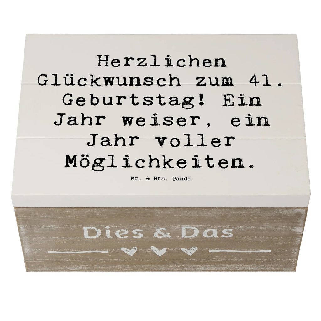 Holzkiste Spruch 41. Geburtstag Weisheit Erinnerungskiste, Geschenkbox, Aufbewahrungsbox, Schatzkiste, Erinnerungsbox, Geschenkdose, Schatulle, Kiste, Truhe, XXL, Holzkiste, Dekokiste, Geburtstag, Geburtstagsgeschenk, Geschenk
