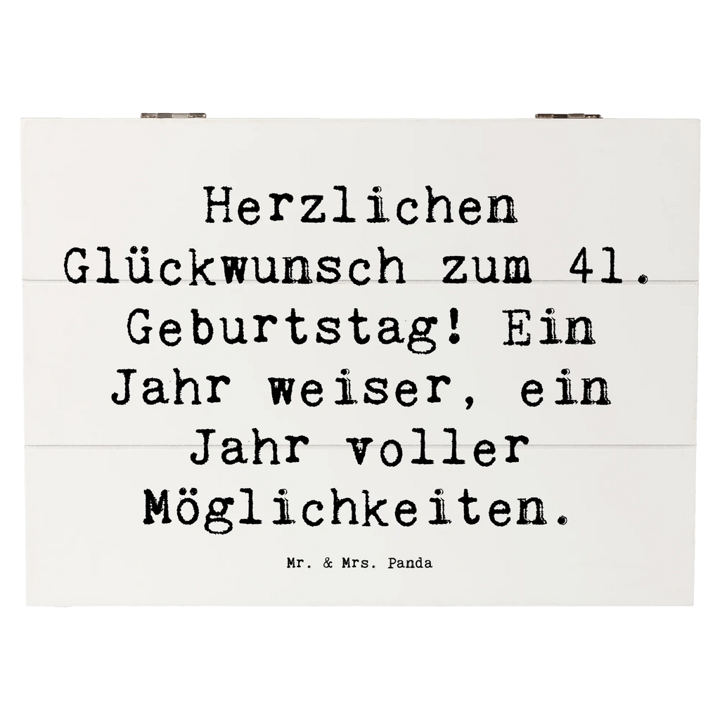 Holzkiste Spruch 41. Geburtstag Weisheit Erinnerungskiste, Geschenkbox, Aufbewahrungsbox, Schatzkiste, Erinnerungsbox, Geschenkdose, Schatulle, Kiste, Truhe, XXL, Holzkiste, Dekokiste, Geburtstag, Geburtstagsgeschenk, Geschenk