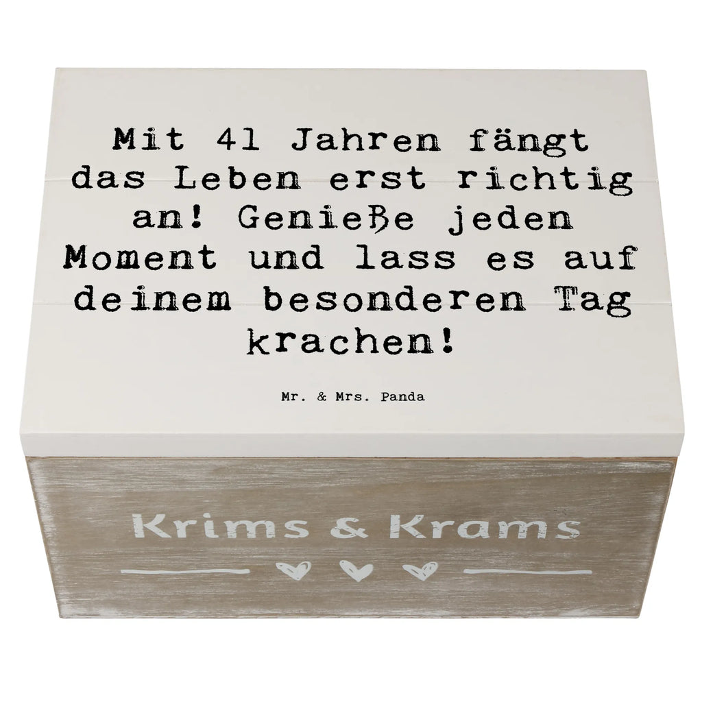 Holzkiste Spruch 41. Geburtstag Geschenkbox, Erinnerungskiste, Kiste, Erinnerungsbox, Aufbewahrungsbox, Holzkiste, Truhe, Dekokiste, XXL, Geschenkdose, Schatulle, Schatzkiste, Geburtstag, Geburtstagsgeschenk, Geschenk