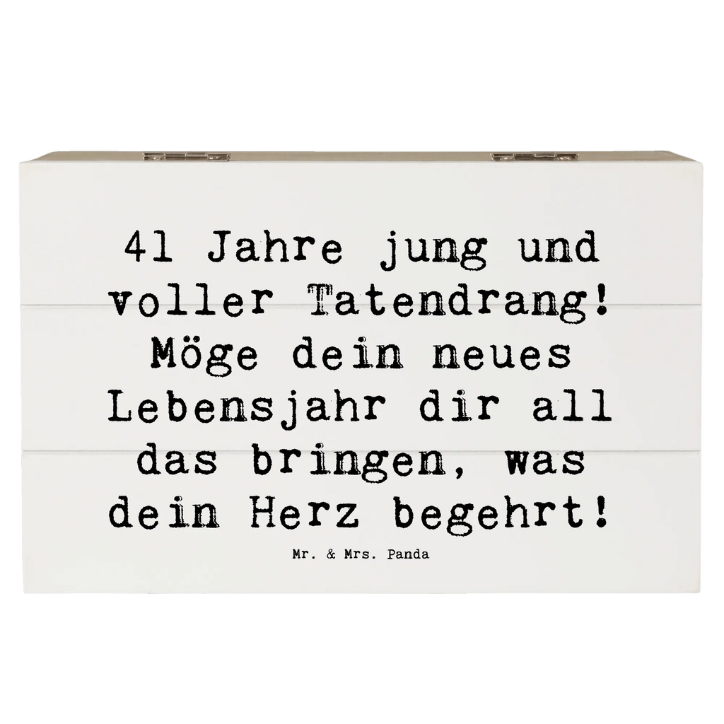 Holzkiste Spruch 41. Geburtstag Tatendrang Geschenkdose, Truhe, Holzkiste, Aufbewahrungsbox, Geschenkbox, Schatulle, Erinnerungsbox, Schatzkiste, Dekokiste, Kiste, XXL, Erinnerungskiste, Geburtstag, Geburtstagsgeschenk, Geschenk