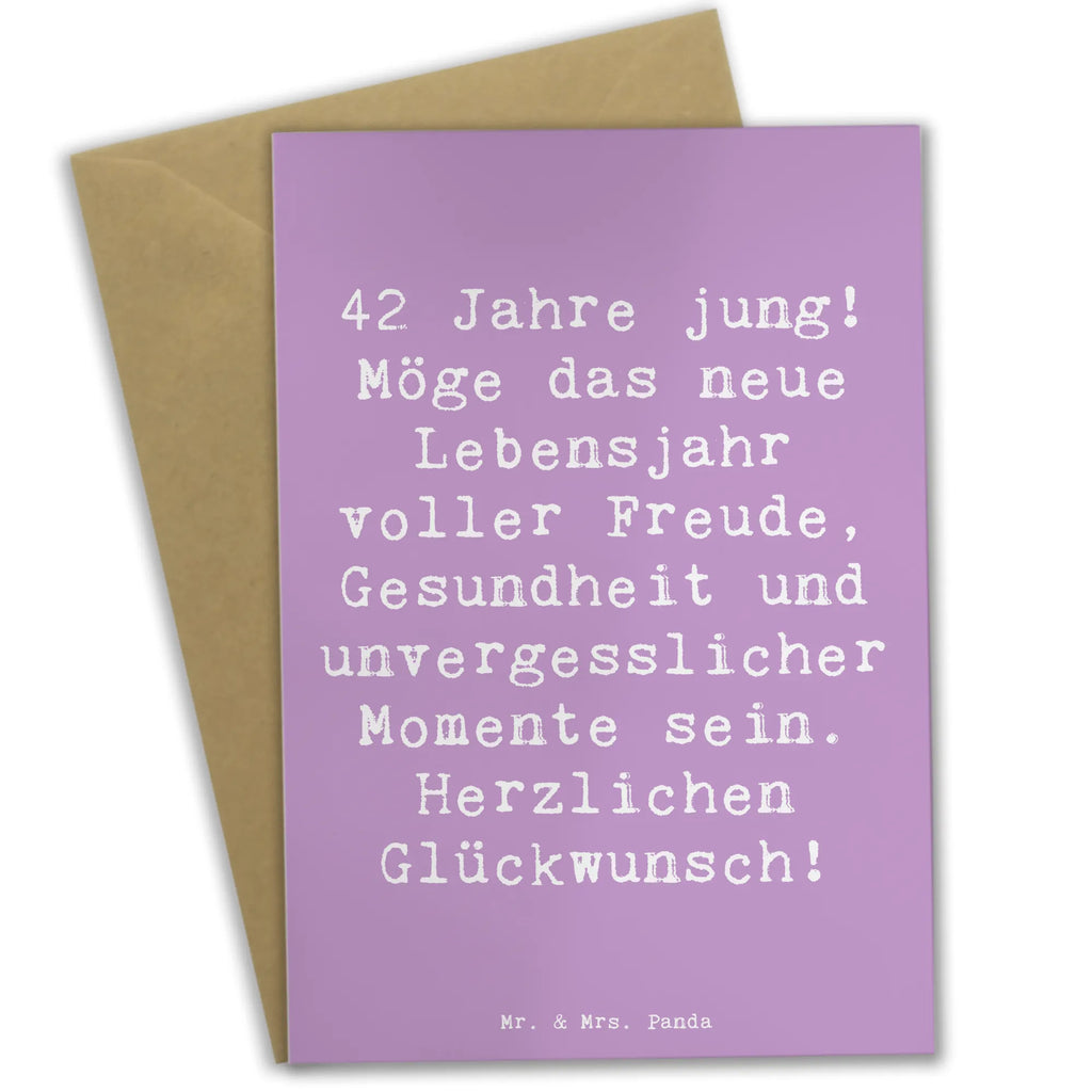 Grußkarte Spruch 42. Geburtstag Freude Einladungskarte, Hochzeitskarte, Klappkarte, Glückwunschkarte, Ansichtskarten, Grußkarte, Karte, Geburtstagskarte, Geburtstag, Geburtstagsgeschenk, Geschenk