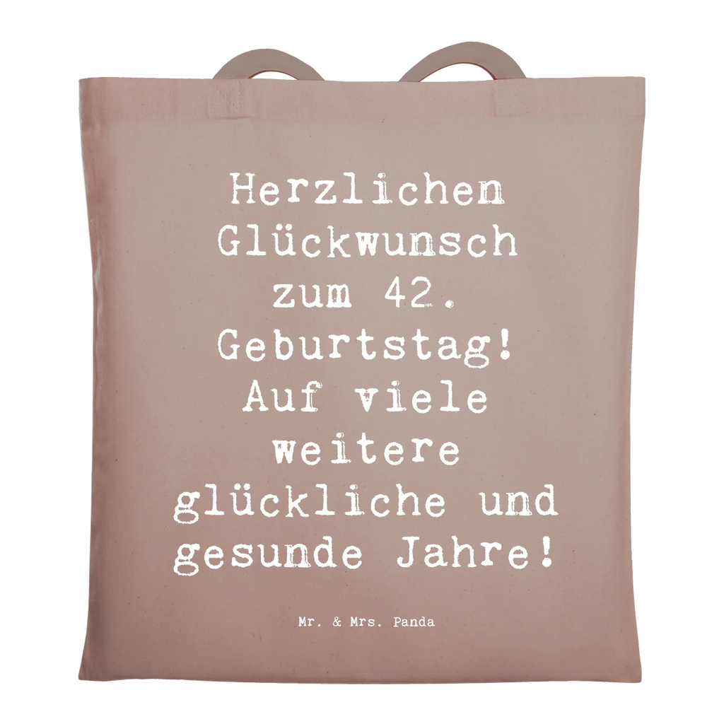 Tragetasche Spruch 42. Geburtstag Glückwunsch Beuteltasche, Beutel, Einkaufstasche, Jutebeutel, Stoffbeutel, Tasche, Shopper, Umhängetasche, Strandtasche, Schultertasche, Stofftasche, Tragetasche, Badetasche, Jutetasche, Einkaufstüte, Laptoptasche, Geburtstag, Geburtstagsgeschenk, Geschenk