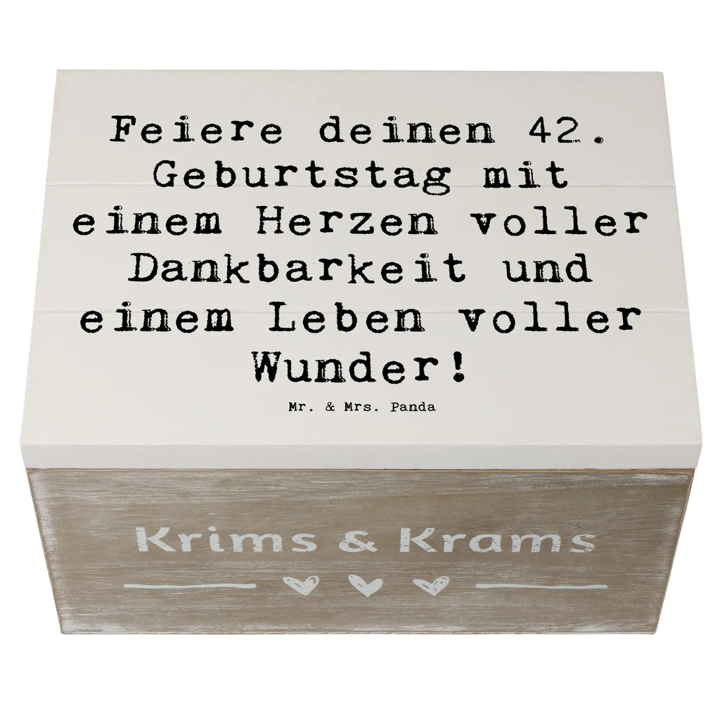 Holzkiste Spruch 42. Geburtstag Wunder Schatulle, Kiste, Schatzkiste, Holzkiste, Erinnerungskiste, Truhe, Erinnerungsbox, Aufbewahrungsbox, Geschenkdose, Dekokiste, XXL, Geschenkbox, Geburtstag, Geburtstagsgeschenk, Geschenk