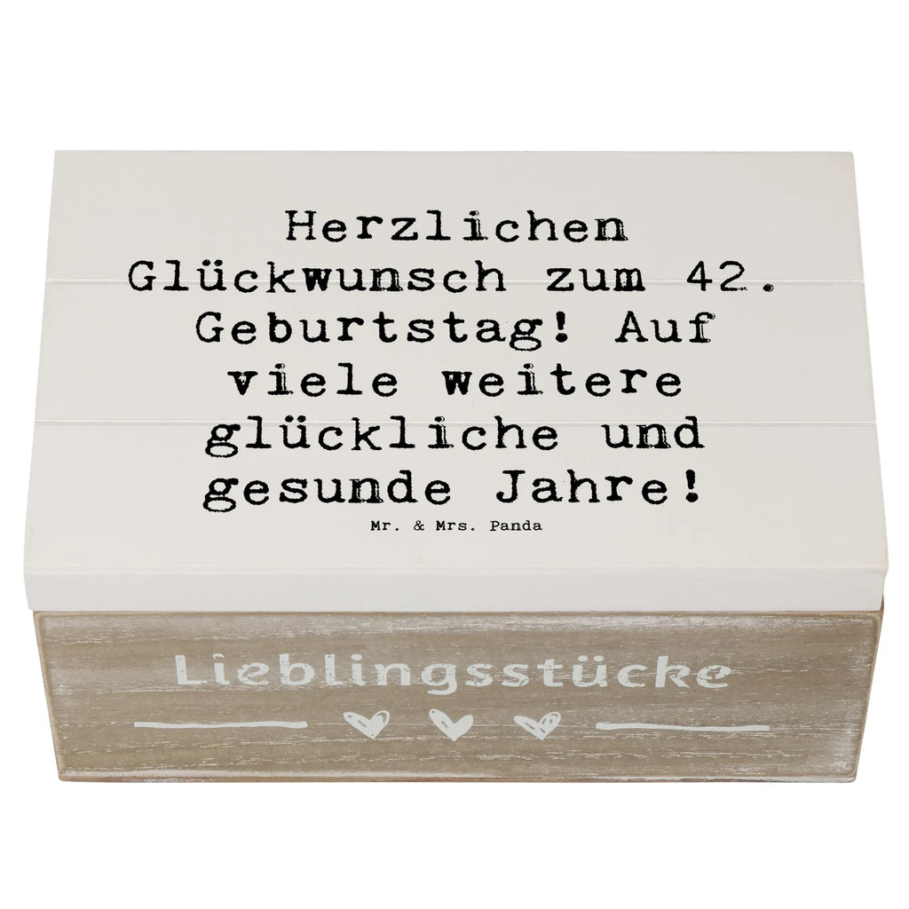 Holzkiste Spruch 42. Geburtstag Glückwunsch XXL, Dekokiste, Erinnerungsbox, Kiste, Truhe, Aufbewahrungsbox, Erinnerungskiste, Schatulle, Geschenkbox, Schatzkiste, Holzkiste, Geschenkdose, Geburtstag, Geburtstagsgeschenk, Geschenk
