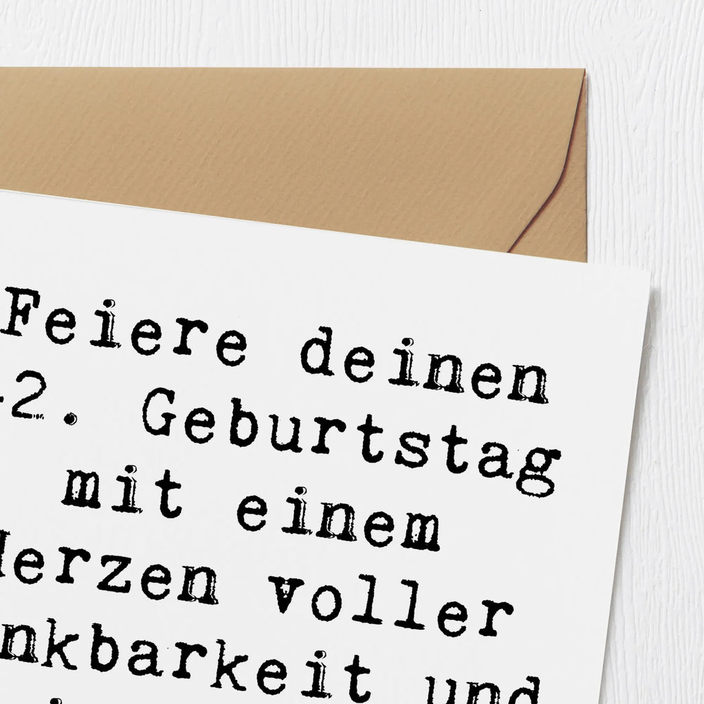 Deluxe Karte Spruch 42. Geburtstag Wunder Hochwertige Klappkarte, Glückwunschkarte, Hochzeitskarte, Hochwertige Grußkarte, Karte, Einladungskarte, Klappkarte, Geburtstagskarte, Grußkarte, Geburtstag, Geburtstagsgeschenk, Geschenk