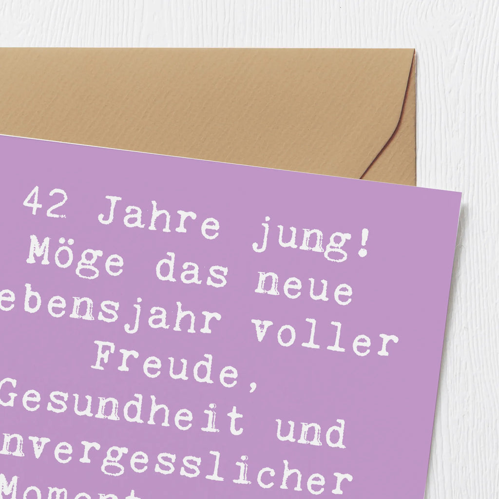 Deluxe Karte Spruch 42. Geburtstag Freude Geburtstagskarte, Klappkarte, Karte, Hochwertige Grußkarte, Hochzeitskarte, Einladungskarte, Glückwunschkarte, Hochwertige Klappkarte, Grußkarte, Geburtstag, Geburtstagsgeschenk, Geschenk